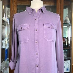 PRETTY SUPER SOFT LONG/3/4 SLEEVE DARK LAVENDER SHIRT